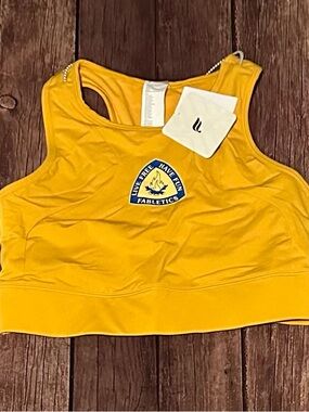 Fabletics Yellow Athletic Sports Bra with Logo